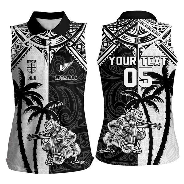 Custom Afro Seychelles Football Women Sleeveless Polo Shirt Pirate Parrot LT15