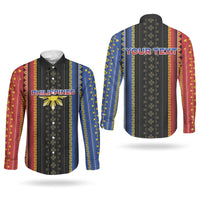 Personalised Philippines Filipinos Couples Matching Puletasi and Long Sleeve Button Shirt Igorot Tribal Inspiration Pattern Style