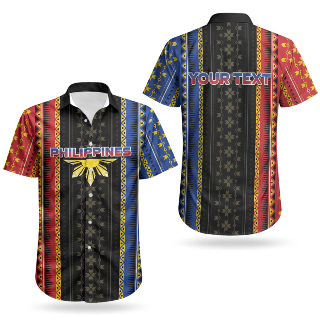 Personalised Philippines Filipinos Couples Matching Short Sleeve Bodycon Dress and Hawaiian Shirt Igorot Tribal Inspiration Pattern Style
