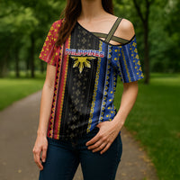 Personalised Philippines Filipinos Cross Shoulder Shirt Igorot Tribal Inspiration Pattern Style