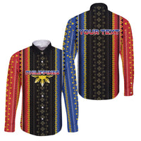 Personalised Philippines Filipinos Family Matching Off The Shoulder Long Sleeve Dress and Hawaiian Shirt Igorot Tribal Inspiration Pattern Style
