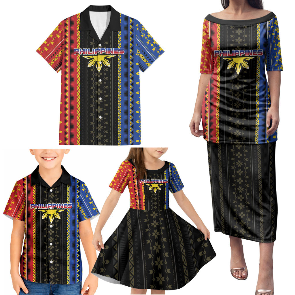 Personalised Philippines Filipinos Family Matching Puletasi and Hawaiian Shirt Igorot Tribal Inspiration Pattern Style
