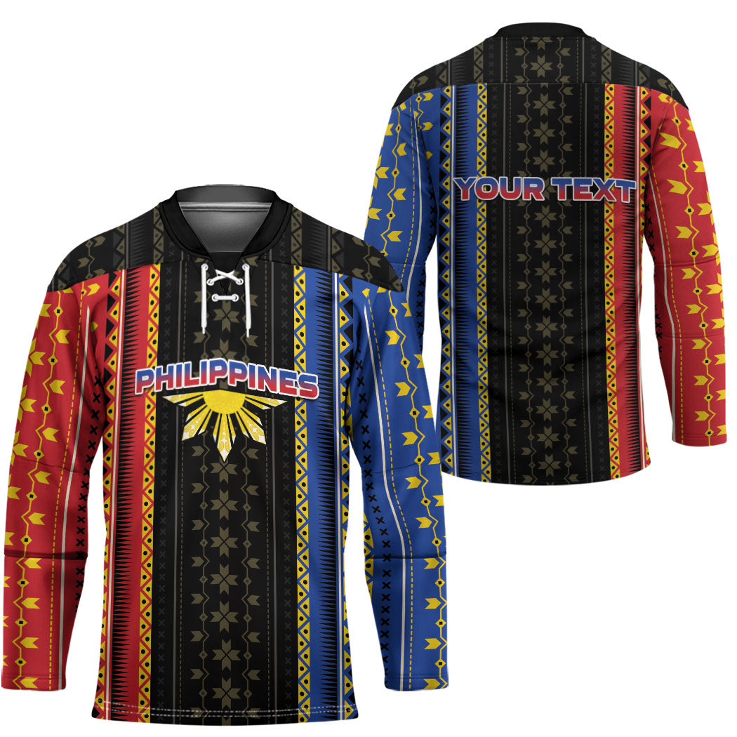 Personalised Philippines Filipinos Hockey Jersey Igorot Tribal Inspiration Pattern Style