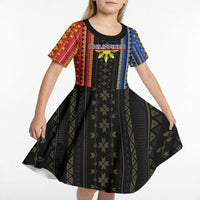 Personalised Philippines Filipinos Kid Short Sleeve Dress Igorot Tribal Inspiration Pattern Style