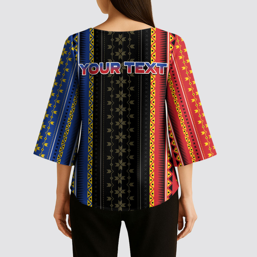 Personalised Philippines Filipinos Kimono Sleeve Blouse Igorot Tribal Inspiration Pattern Style