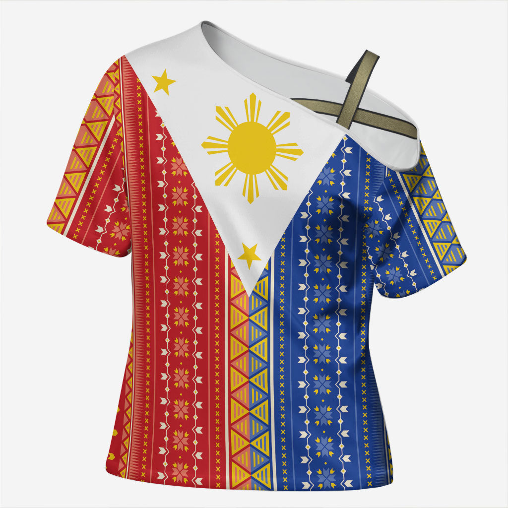 Philippines Sun Cross Shoulder Shirt Igorot Tribal Inspiration
