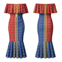Philippines Sun Family Matching Mermaid Dress and Hawaiian Shirt Igorot Tribal Inspiration