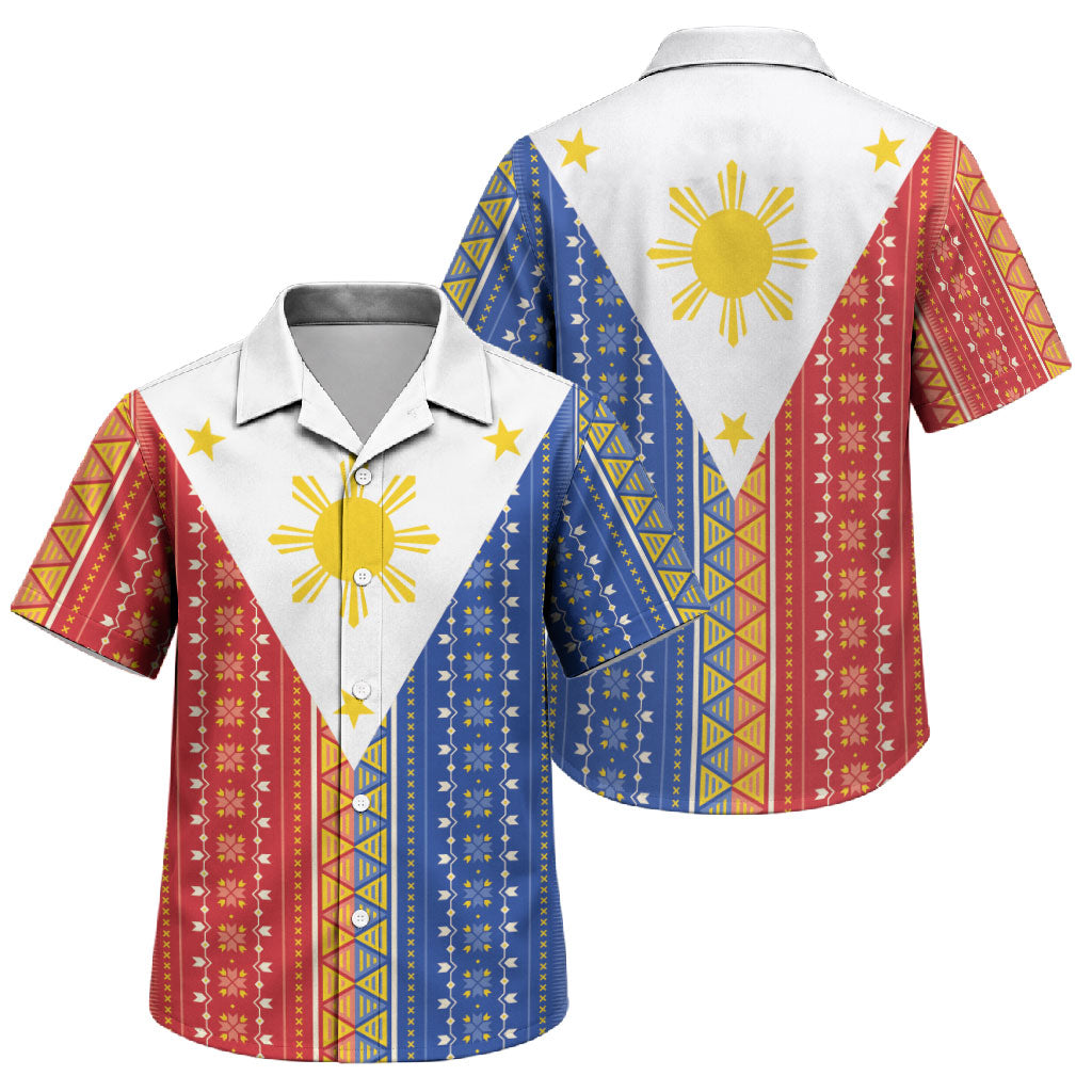 Philippines Sun Family Matching Off The Shoulder Long Sleeve Dress and Hawaiian Shirt Igorot Tribal Inspiration