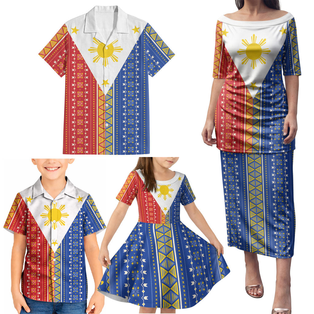 Philippines Sun Family Matching Puletasi and Hawaiian Shirt Igorot Tribal Inspiration LT05 - Polynesian Pride