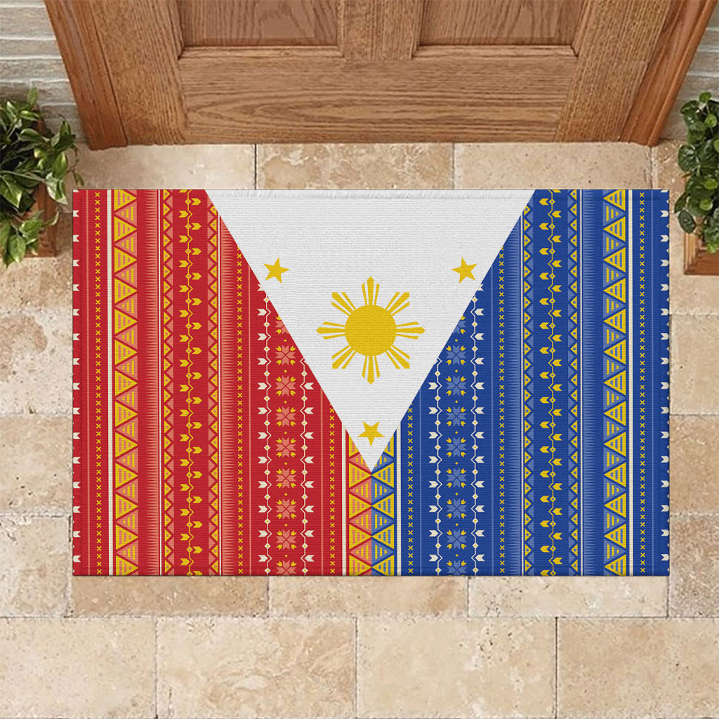 Philippines Sun Rubber Doormat Igorot Tribal Inspiration