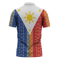 Philippines Sun Zipper Polo Shirt Igorot Tribal Inspiration