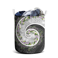 Piko Hawaii Laundry Basket Polynesian Pattern With Maile Pikake Honohono Lei