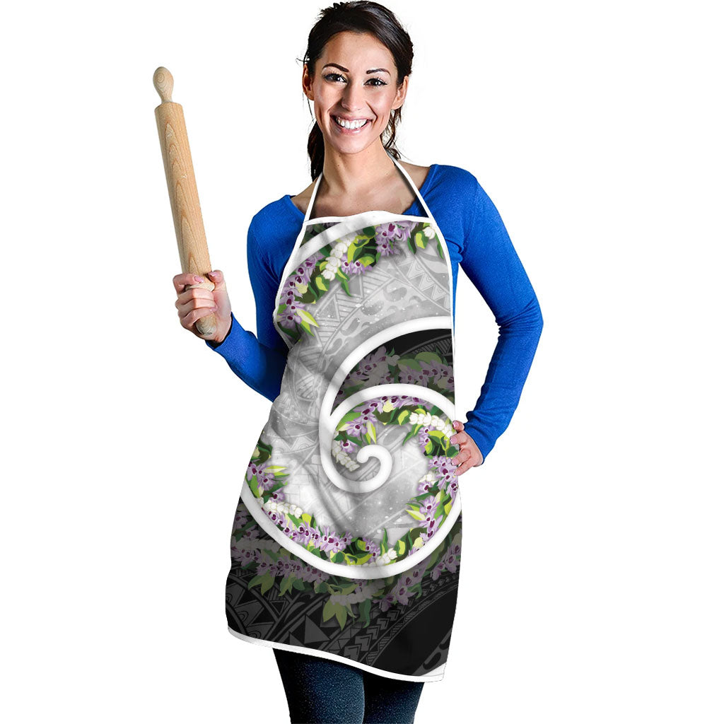 Piko Hawaii Apron Polynesian Pattern With Maile Pikake Honohono Lei