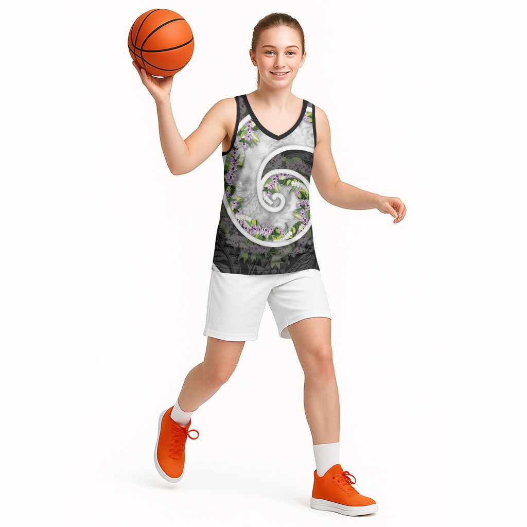 Piko Hawaii Basketball Jersey Polynesian Pattern With Maile Pikake Honohono Lei