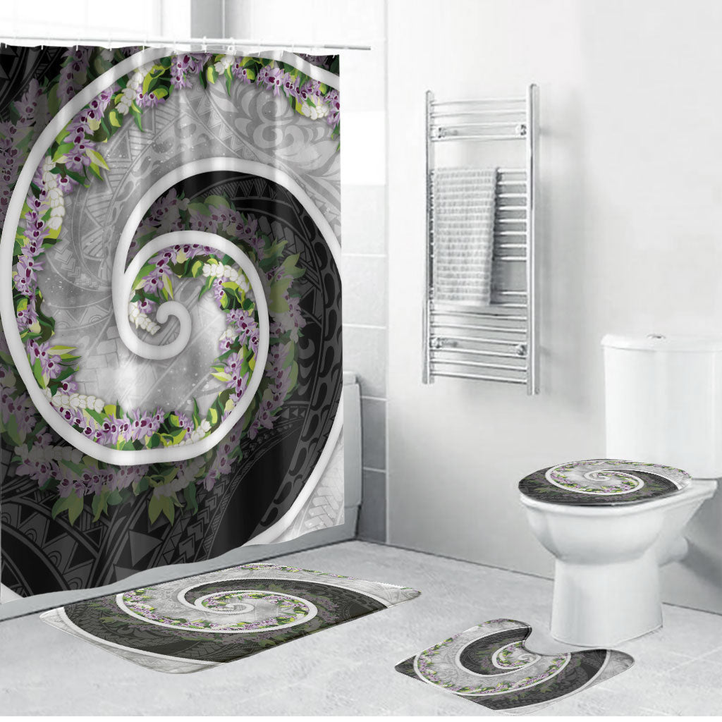 Piko Hawaii Bathroom Set Polynesian Pattern With Maile Pikake Honohono Lei