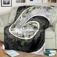Piko Hawaii Blanket Polynesian Pattern With Maile Pikake Honohono Lei