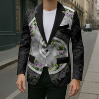 Piko Hawaii Blazer Polynesian Pattern With Maile Pikake Honohono Lei
