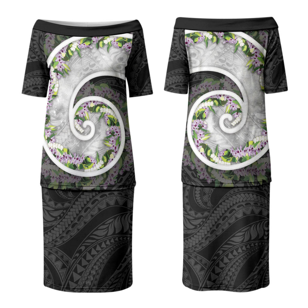 Piko Hawaii Family Matching Puletasi and Hawaiian Shirt Polynesian Pattern With Maile Pikake Honohono Lei