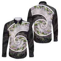 Piko Hawaii Family Matching Tank Maxi Dress and Hawaiian Shirt Polynesian Pattern With Maile Pikake Honohono Lei