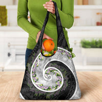 Piko Hawaii Grocery Bag Polynesian Pattern With Maile Pikake Honohono Lei