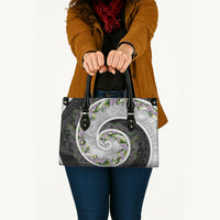 Piko Hawaii Leather Bag Polynesian Pattern With Maile Pikake Honohono Lei