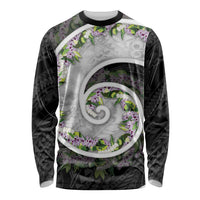 Piko Hawaii Long Sleeve Shirt Polynesian Pattern With Maile Pikake Honohono Lei