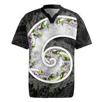 Piko Hawaii Rugby Jersey Polynesian Pattern With Maile Pikake Honohono Lei