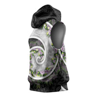 Piko Hawaii Sleeveless Hoodie Polynesian Pattern With Maile Pikake Honohono Lei