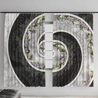 Piko Hawaii Window Curtain Polynesian Pattern With Maile Pikake Honohono Lei