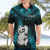 New Zealand Hawaiian Shirt Manaia Maori Pattern With Turquoise Fern LT05 - Polynesian Pride