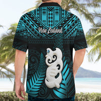 New Zealand Hawaiian Shirt Manaia Maori Pattern With Turquoise Fern LT05 - Polynesian Pride