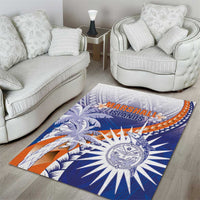 Marshall Islands Manit Day Area Rug Polynesian Tribal Tattoo Tropical Style
