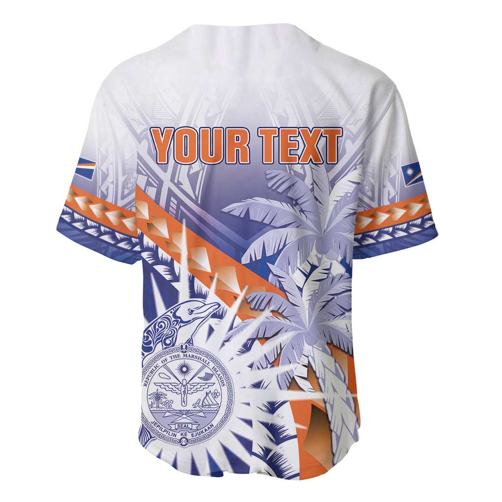 Personalised Marshall Islands Manit Day Baseball Jersey Polynesian Tribal Tattoo Tropical Style