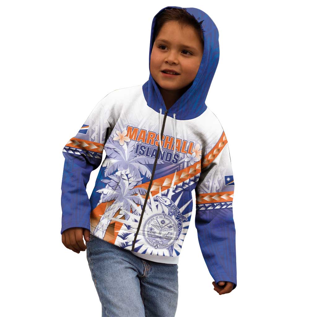 Personalised Marshall Islands Manit Day Kid Hoodie Polynesian Tribal Tattoo Tropical Style