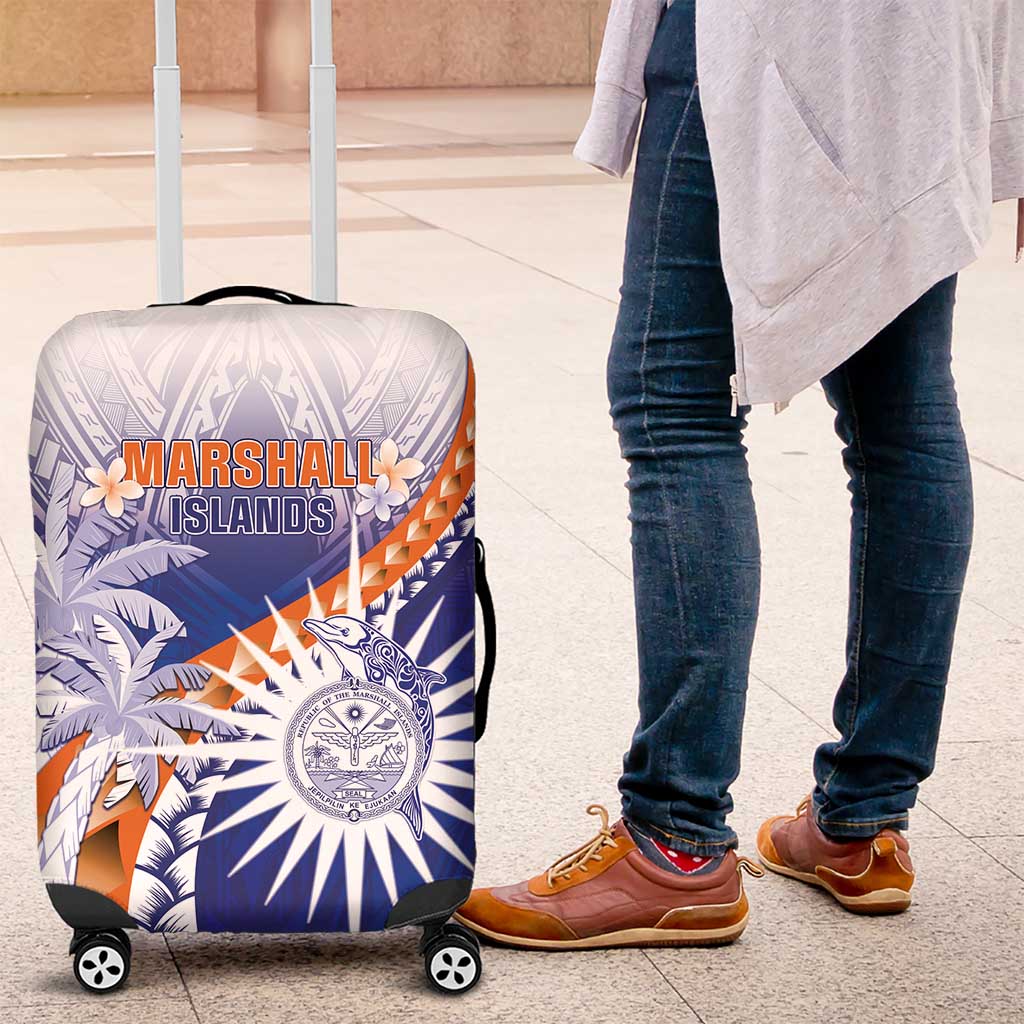 Marshall Islands Manit Day Luggage Cover Polynesian Tribal Tattoo Tropical Style LT05 Blue - Polynesian Pride