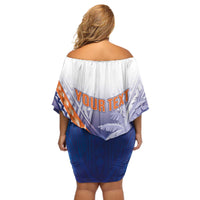 Personalised Marshall Islands Manit Day Off Shoulder Short Dress Polynesian Tribal Tattoo Tropical Style