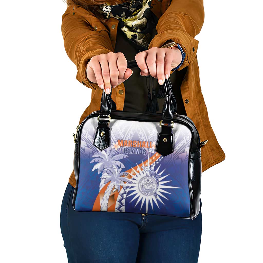 Marshall Islands Manit Day Shoulder Handbag Polynesian Tribal Tattoo Tropical Style LT05 One Size Blue - Polynesian Pride