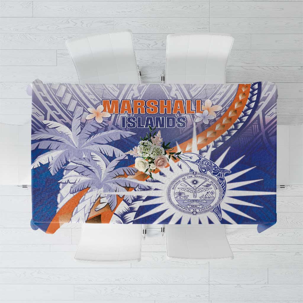 Marshall Islands Manit Day Tablecloth Polynesian Tribal Tattoo Tropical Style LT05 Blue - Polynesian Pride