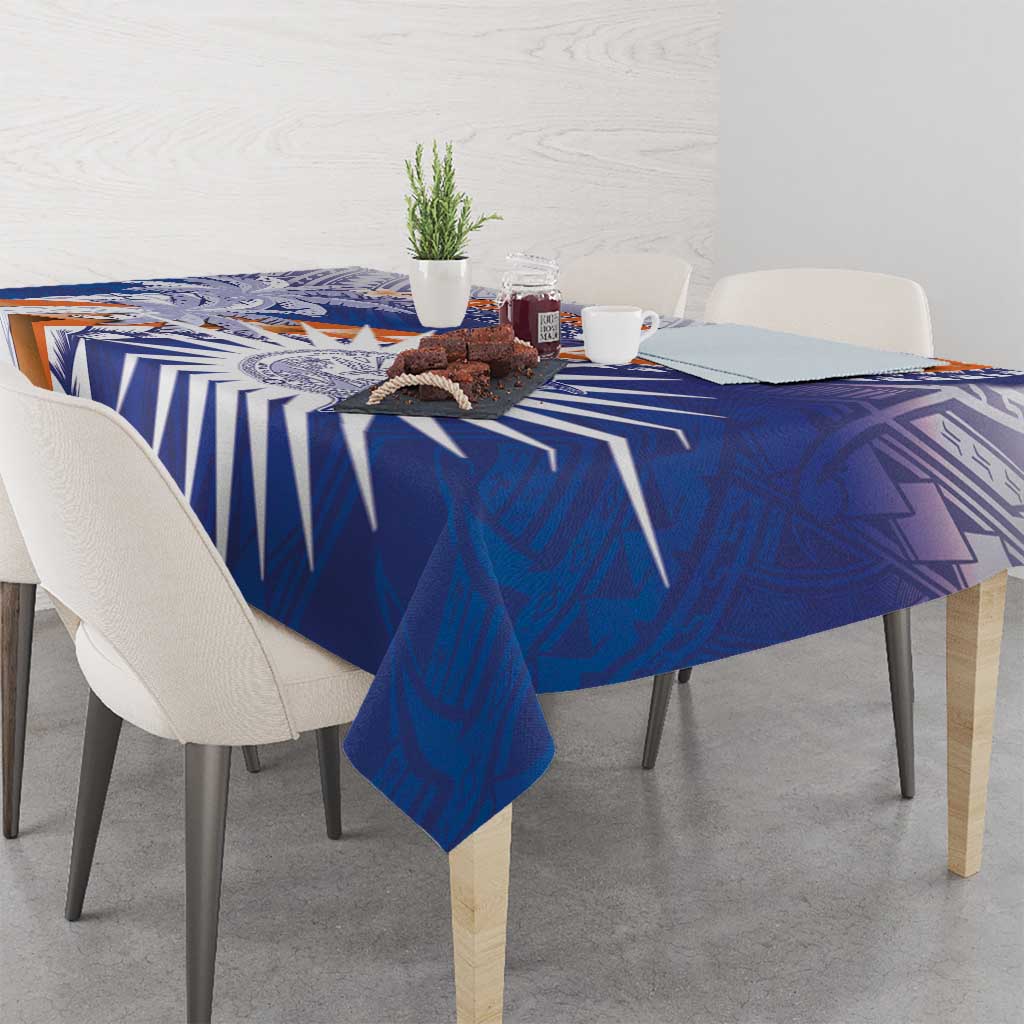 Marshall Islands Manit Day Tablecloth Polynesian Tribal Tattoo Tropical Style