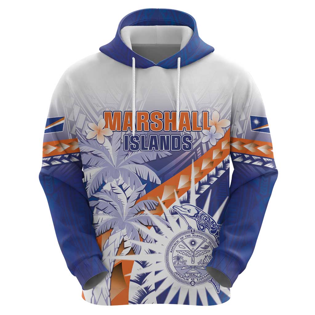 Personalised Marshall Islands Manit Day Zip Hoodie Polynesian Tribal Tattoo Tropical Style LT05 - Polynesian Pride