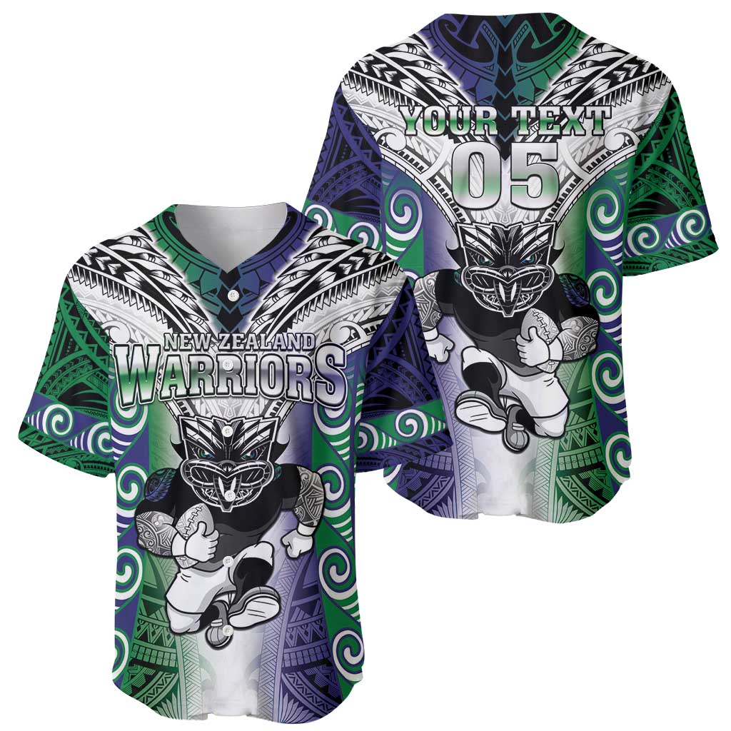 Custom New Zealand Warrior Baseball Jersey Maori Tribal Pattern LT05 - Polynesian Pride
