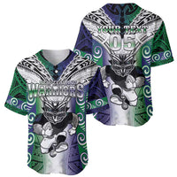 Custom New Zealand Warrior Baseball Jersey Maori Tribal Pattern LT05 - Polynesian Pride