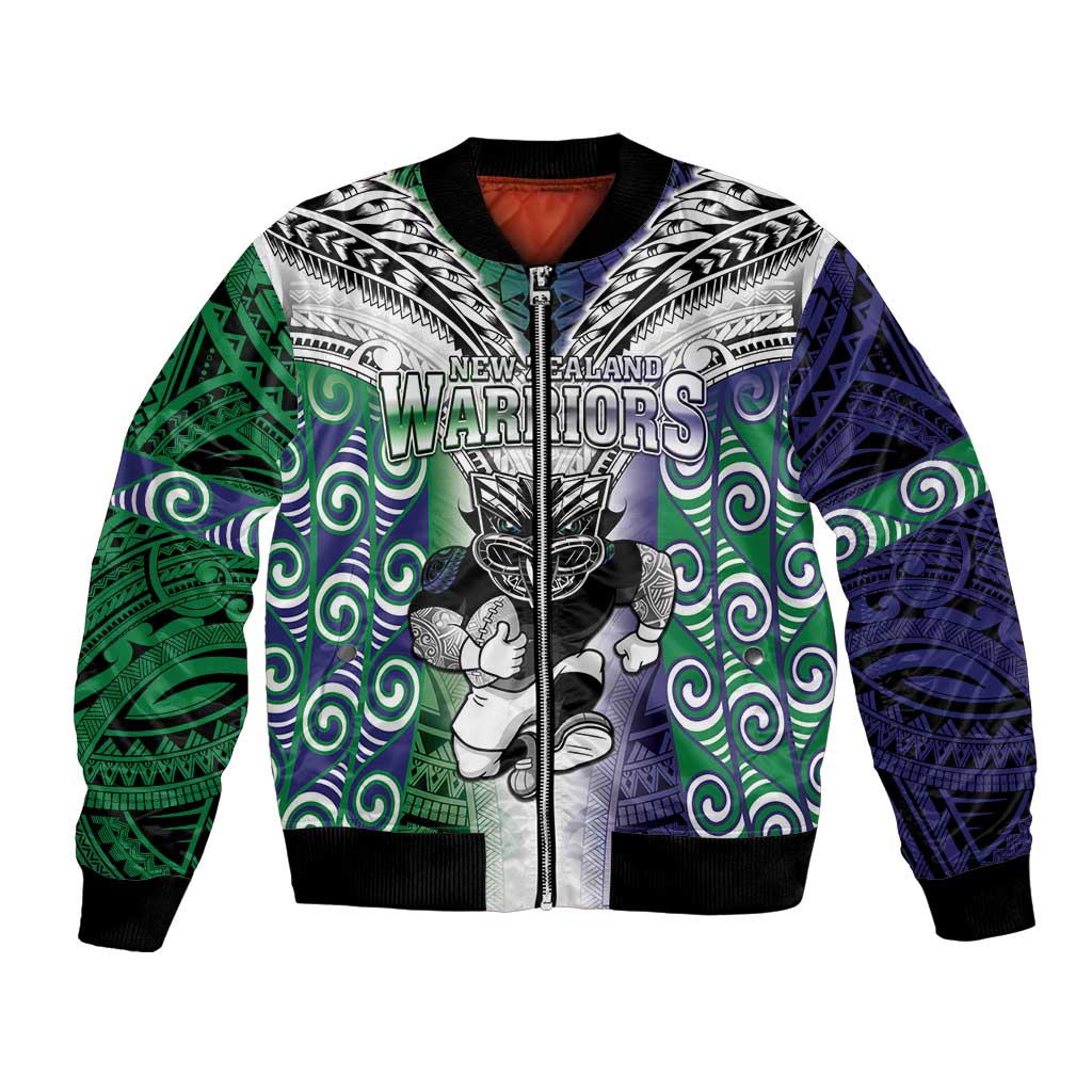 Custom New Zealand Warrior Bomber Jacket Maori Tribal Pattern LT05 Unisex Green - Polynesian Pride