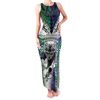 Custom New Zealand Warrior Family Matching Tank Maxi Dress and Hawaiian Shirt Maori Tribal Pattern