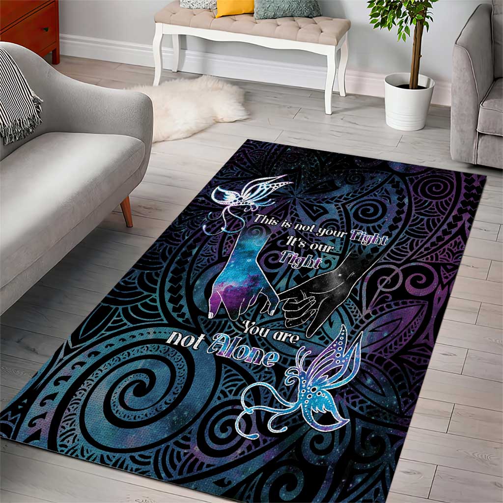 Suicide Awareness Area Rug You Are Not Alone - Polynesian Pride