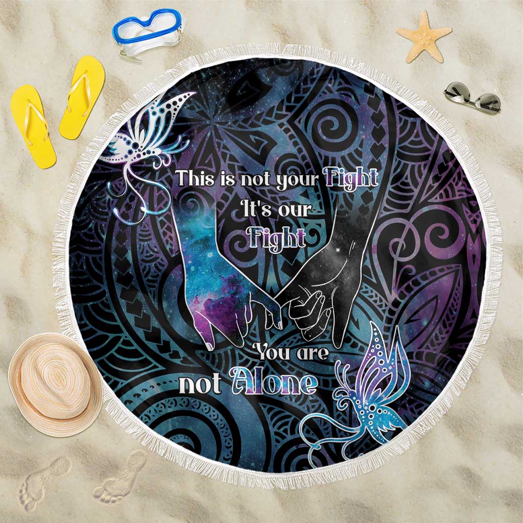 Suicide Awareness Beach Blanket You Are Not Alone - Polynesian Pride