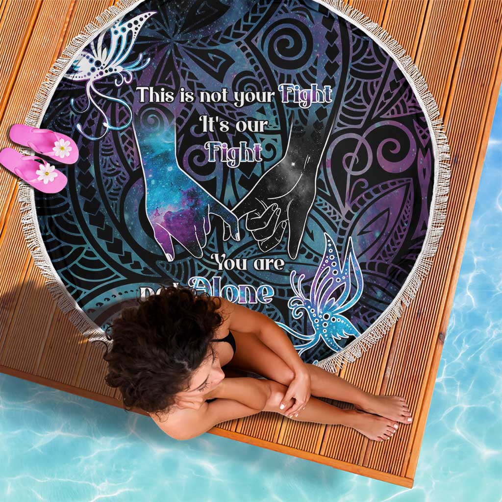 Suicide Awareness Beach Blanket You Are Not Alone - Polynesian Pride