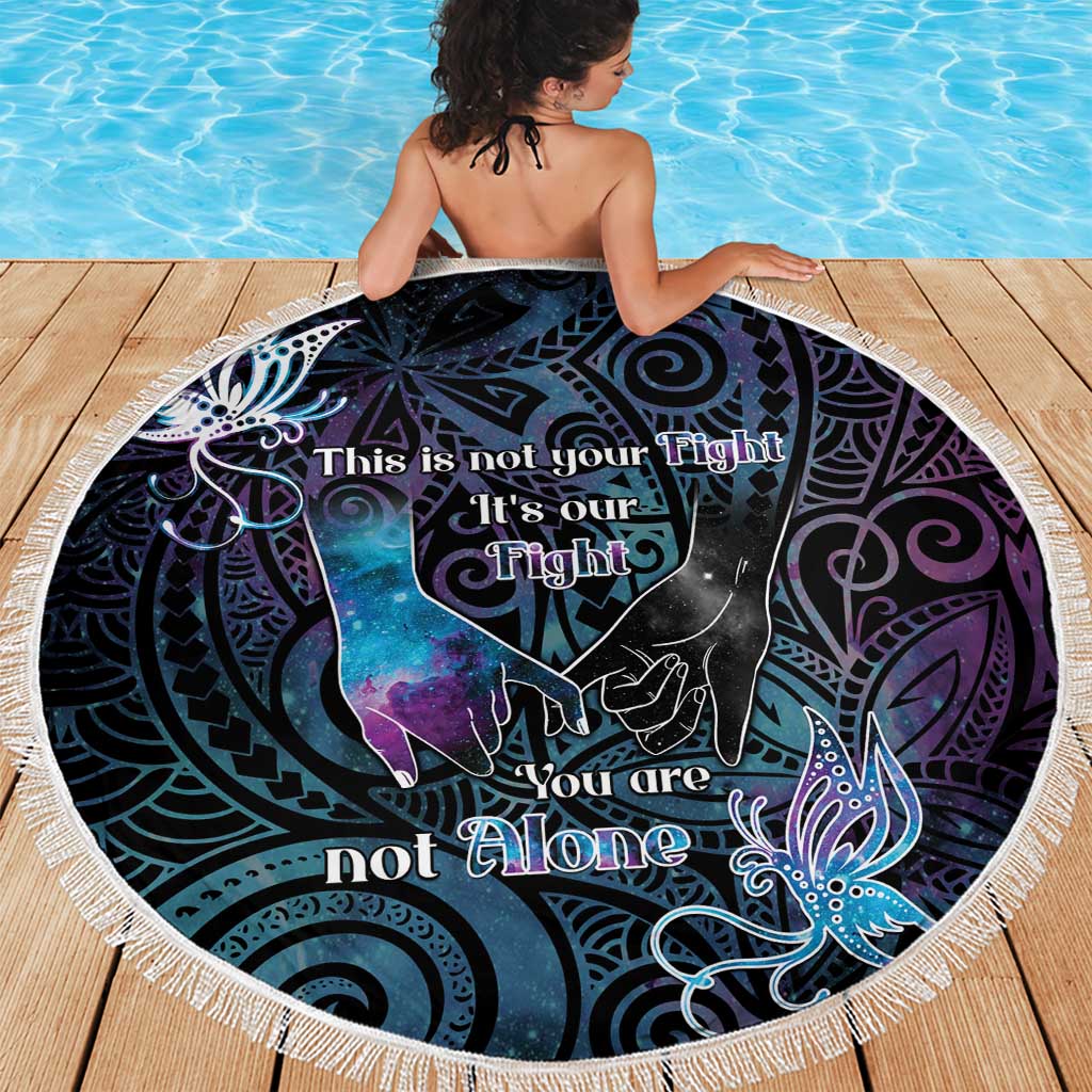 Suicide Awareness Beach Blanket You Are Not Alone - Polynesian Pride