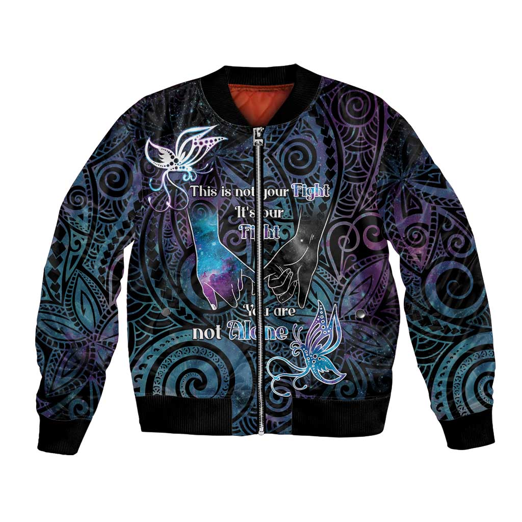 Suicide Awareness Bomber Jacket You Are Not Alone LT05 Unisex Black - Polynesian Pride