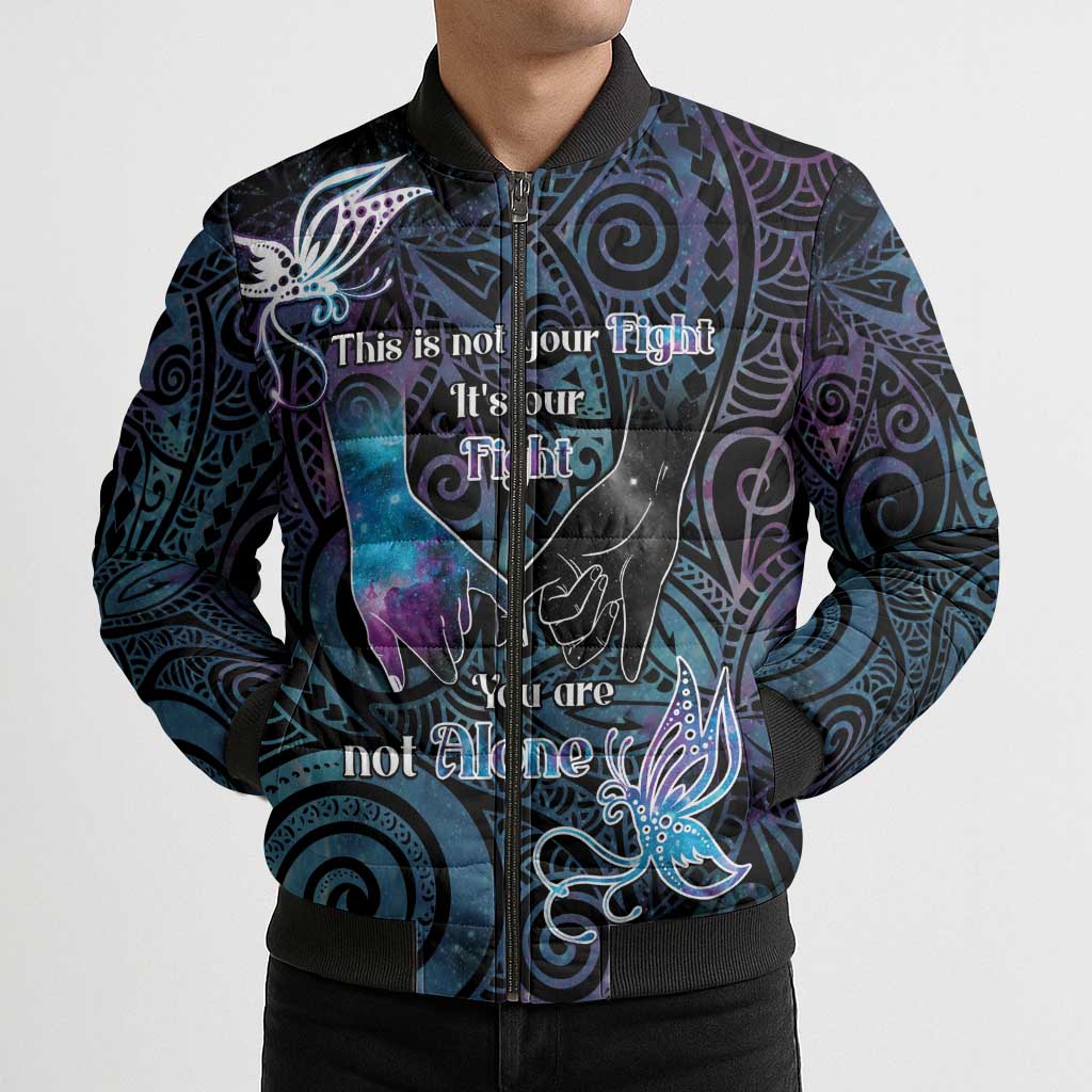 Suicide Awareness Bomber Puffer Jacket You Are Not Alone - Polynesian Pride